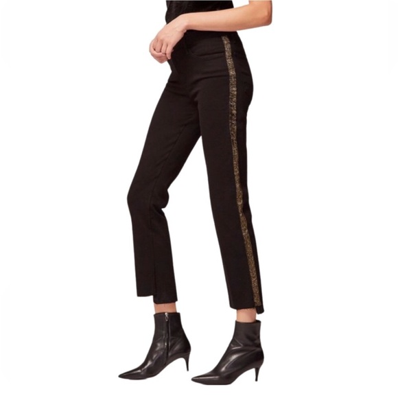 “FRAME” Le High Straight Glitter Stripe Jeans - Picture 3 of 16